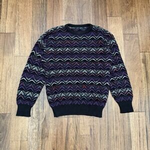 Vtg 90s Sweater Private Club Mens Large Preppy College Crosby Crazy Hip Hop
